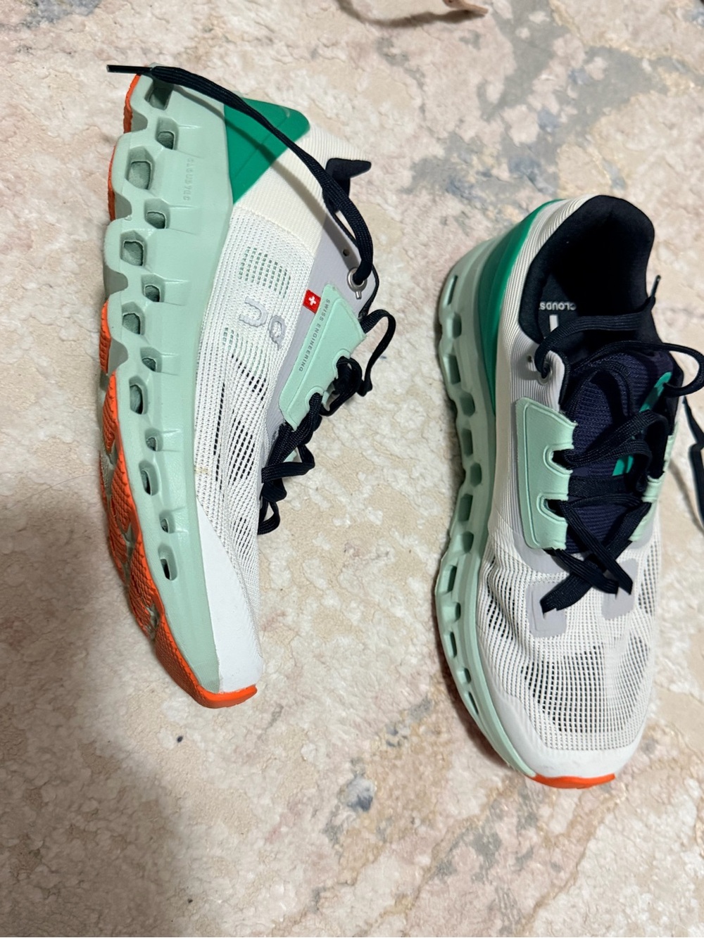 On Cloud Cloudrunner Mint & White Running Shoes size 6.5